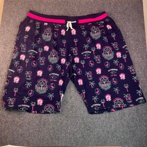 Born Fly Fly Paradise Navy Pink Flamingo Tropical Sweat Shorts Mens 6X